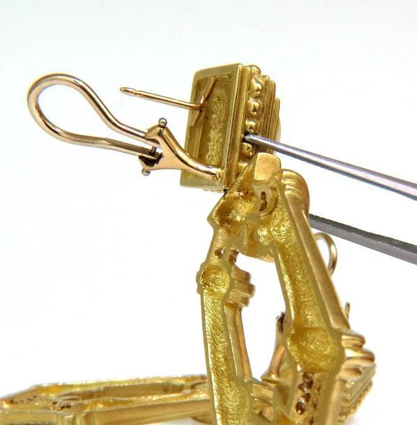 Esti Frederica Designer 18Kt Byzantine Diamonds Door Knocker Earrings 12330 *v