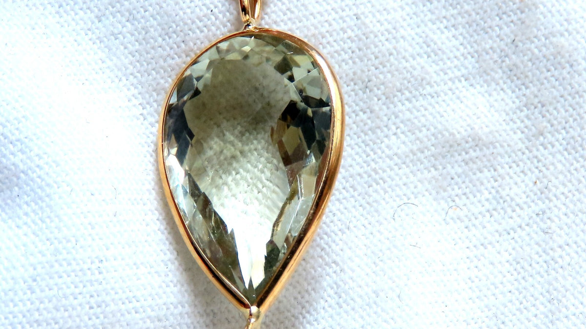 150ct natural purple green amethyst necklace 14kt Gold *v