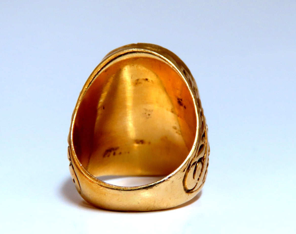 Caesar Roman Noble Deco Vintage Signet Ring 14Kt gold 22G *v