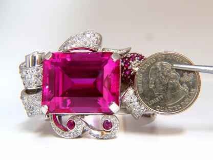 GIA Lab Pink Sapphire Diamonds Ruby Bangle Bracelet Parisian Posh Deco *v