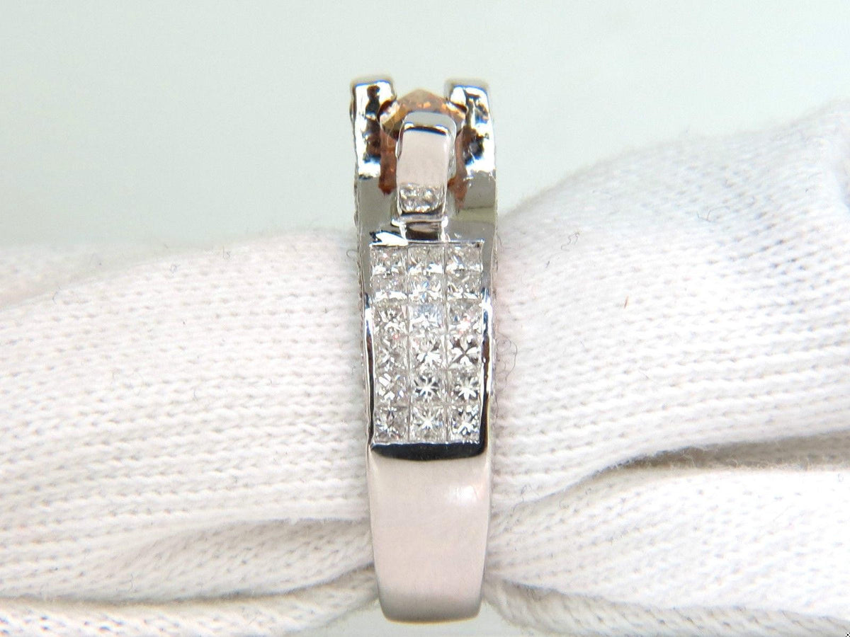 GIA NATURAL FANCY ORANGE BROWN 2.05CT DIAMOND RING 14KT TENSION FLOAT 10064 *v