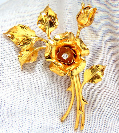 Floral Bundle Still Life Roses Brooch Pin 14kt *v