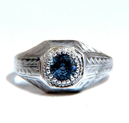 .76ct Natural Periwinkle Blue Sapphire Solitaire Ring 14kt Vintage *v