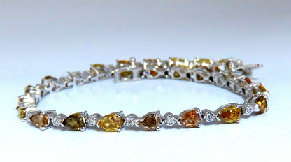 5.02ct Natural Fancy Multicolor Diamond Tennis Bracelet 14kt *v