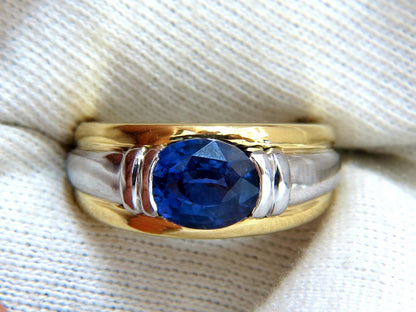 GIA Certified 2.59ct Natural No heat 2.59ct Sapphire Ring 18kt & Platinum*v