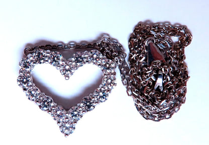 1.75ct Open Heart Natural diamonds necklace 14 karat G.VS *v