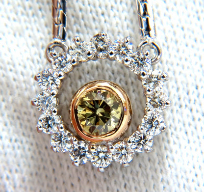1.02 Carat Fancy Color Natural Yellow Brown Diamond Circle Eternity Necklace *v