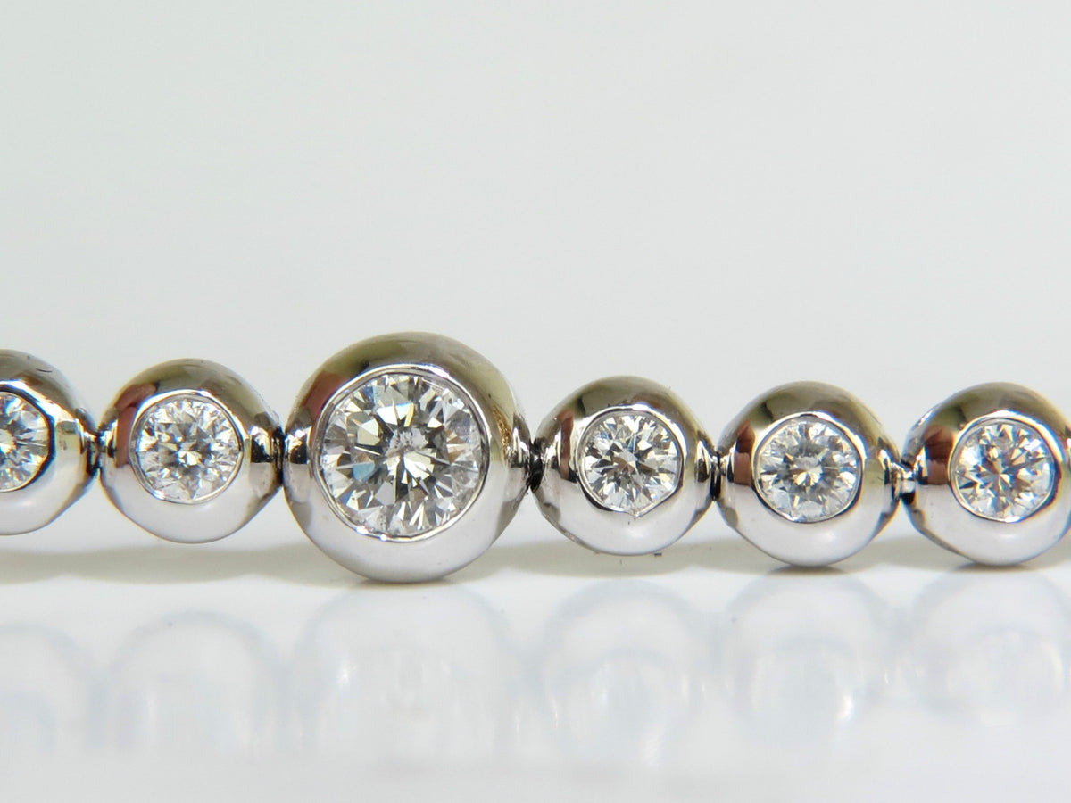3.65CT NATURAL DIAMONDS TENNIS BRACELET 14KT FLUSH *v