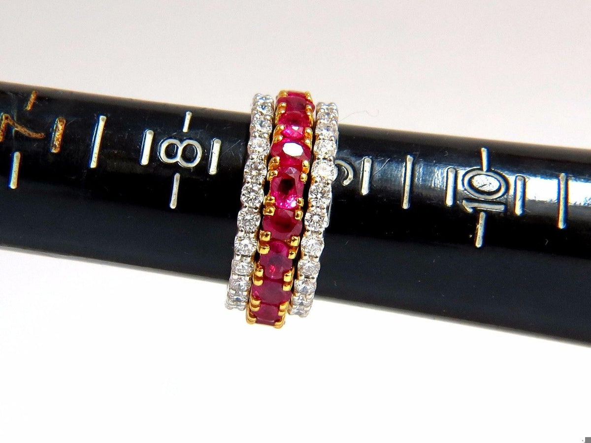 Stackable Ruby Diamonds eternity Ring 14kt Natural Stacking 7.42ct 10554 *v