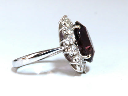 10ct Natural Vivid Purple Amethyst Diamonds Halo Cluster Cocktail Ring 14kt *v