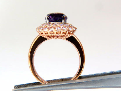 GIA Certified 6.41ct Natural Vivid purple sapphire diamonds ring *v