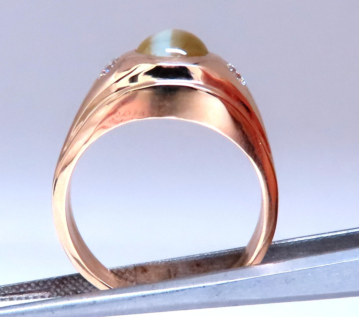 GIA Certified 3.15ct Natural Cats Eye Ring 14kt  Gold 12415 *v