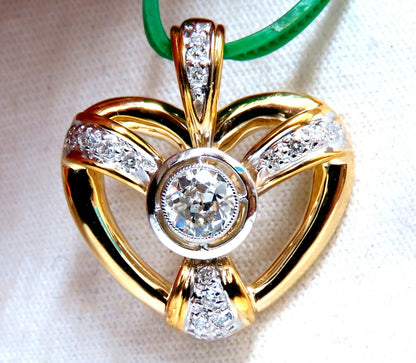 .40ct Natural Diamond Heart Pendant Flush Mount 14kt *v