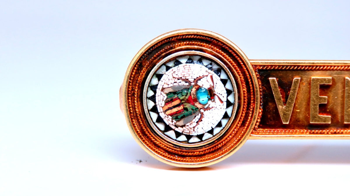 Vintage Venezia Oietra Dura Bug Pin 18kt *v