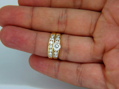 GIA Certified 2.01ct natural round diamond ring +band 18kt gold *v