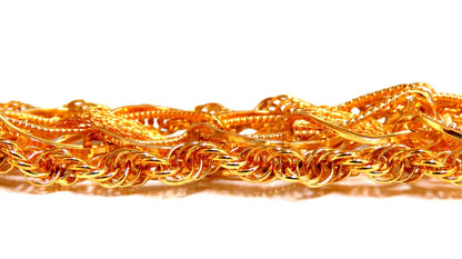 14kt Gold Rope & Tassel Vintage Hand Intricate Bracelet *v