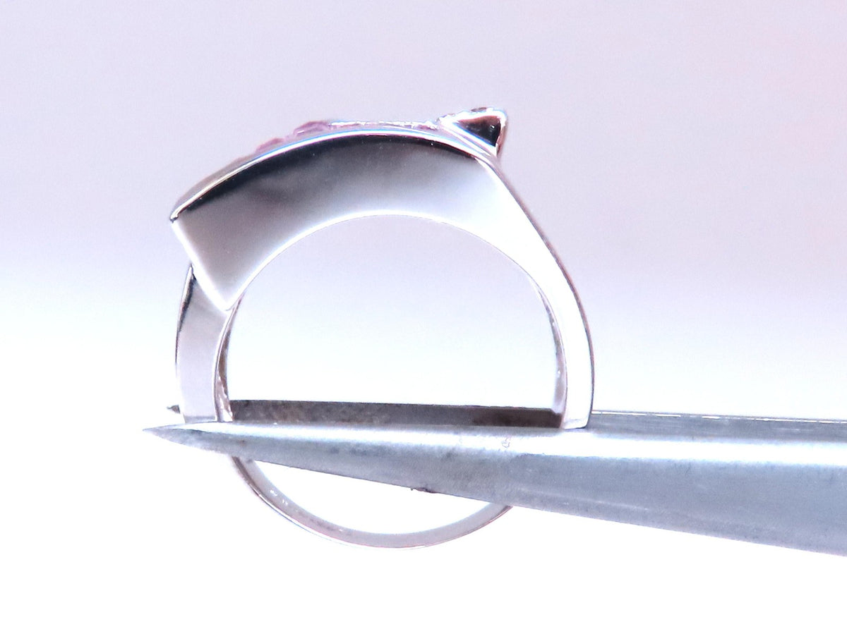 Natural Pink Sapphires Diamonds Geometric Band 14kt Gold 12441 *v