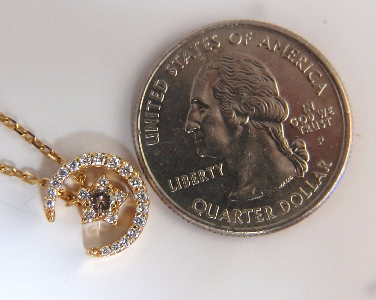 .30ct. Islam Crescent Star Necklace 18kt *v