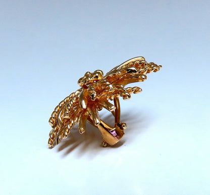 14kt Gold Blossoming Daisy 3D Clip Earrings *v