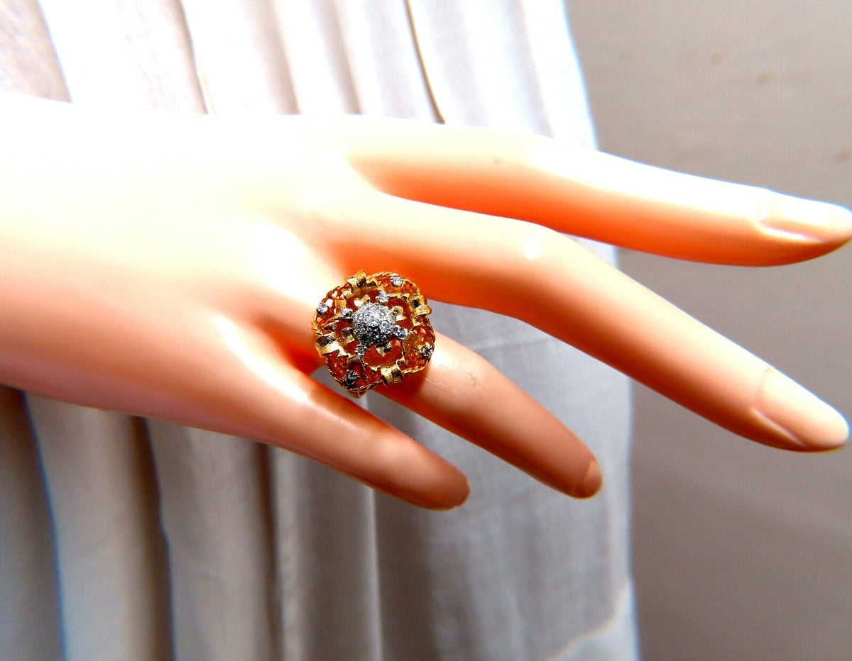 .30ct Natural Diamonds Filigree Curling Ring 14kt *v