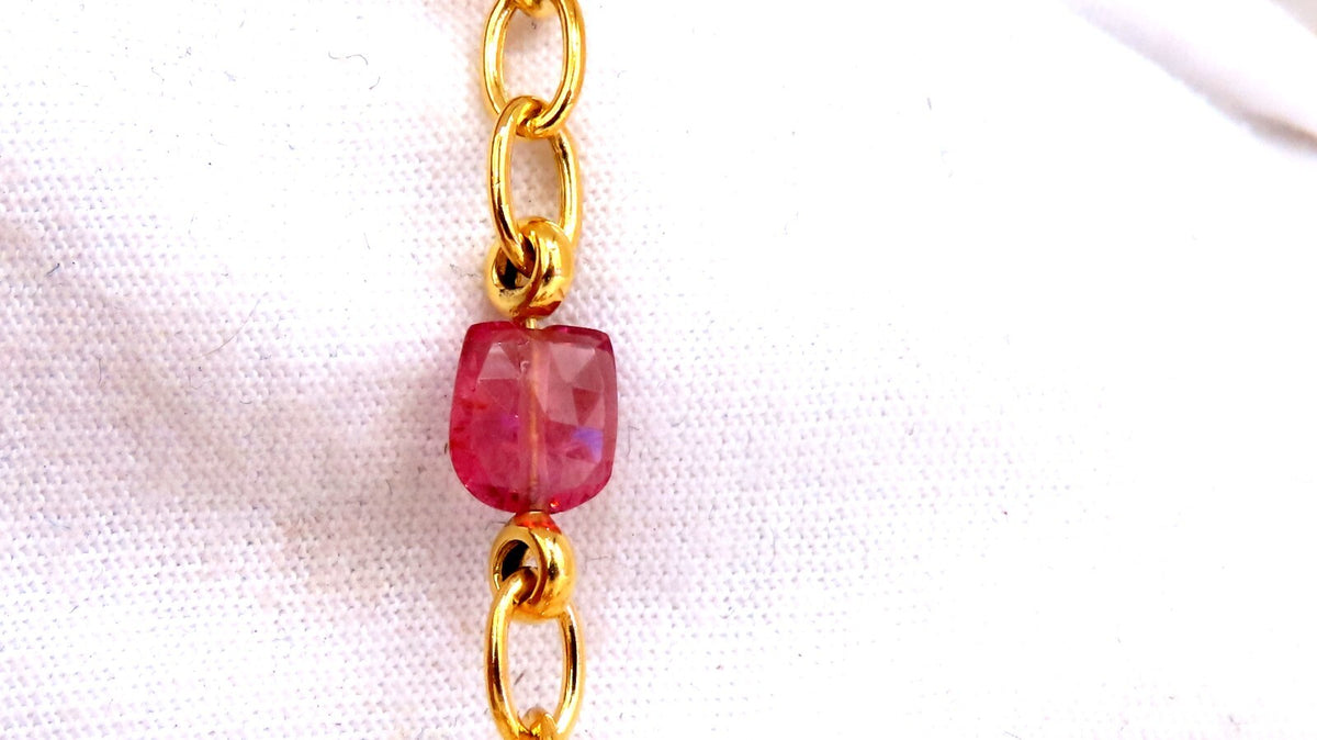 10ct Natural Tourmaline Dangle Necklace 14kt *V