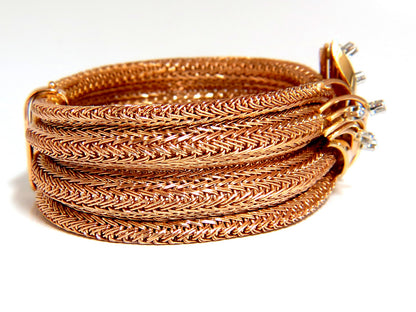 Vintage Argentina Republic 18kt Flex Mesh Tubular .50ct. Diamonds Bracelet *v