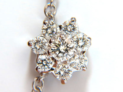 5.50CT NATURAL DIAMONDS FLOATING CLUSTER EARRINGS NECKLACE SUITE 18KT *v