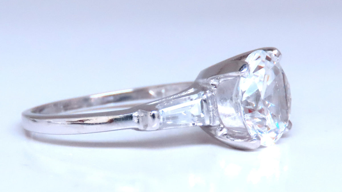 3.50ct White Zircon Engagement Ring 14kt Gold 12435 *v