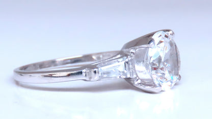 3.50ct White Zircon Engagement Ring 14kt Gold 12435 *v