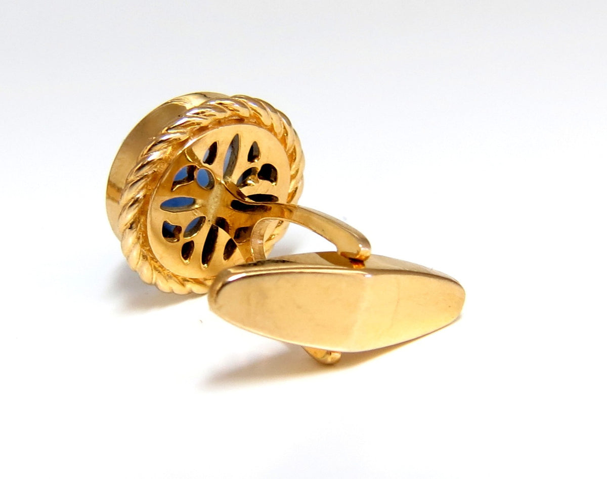 30ct Synthetic Sapphire Cufflinks 14kt *v