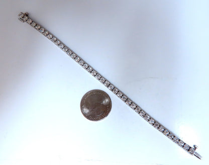 7.11ct natural round diamonds tennis bracelet classic 14 karat white gold *v