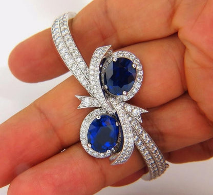 11.50ct Lab Sapphire natural diamonds bangle bracelet 14kt 12240 *v