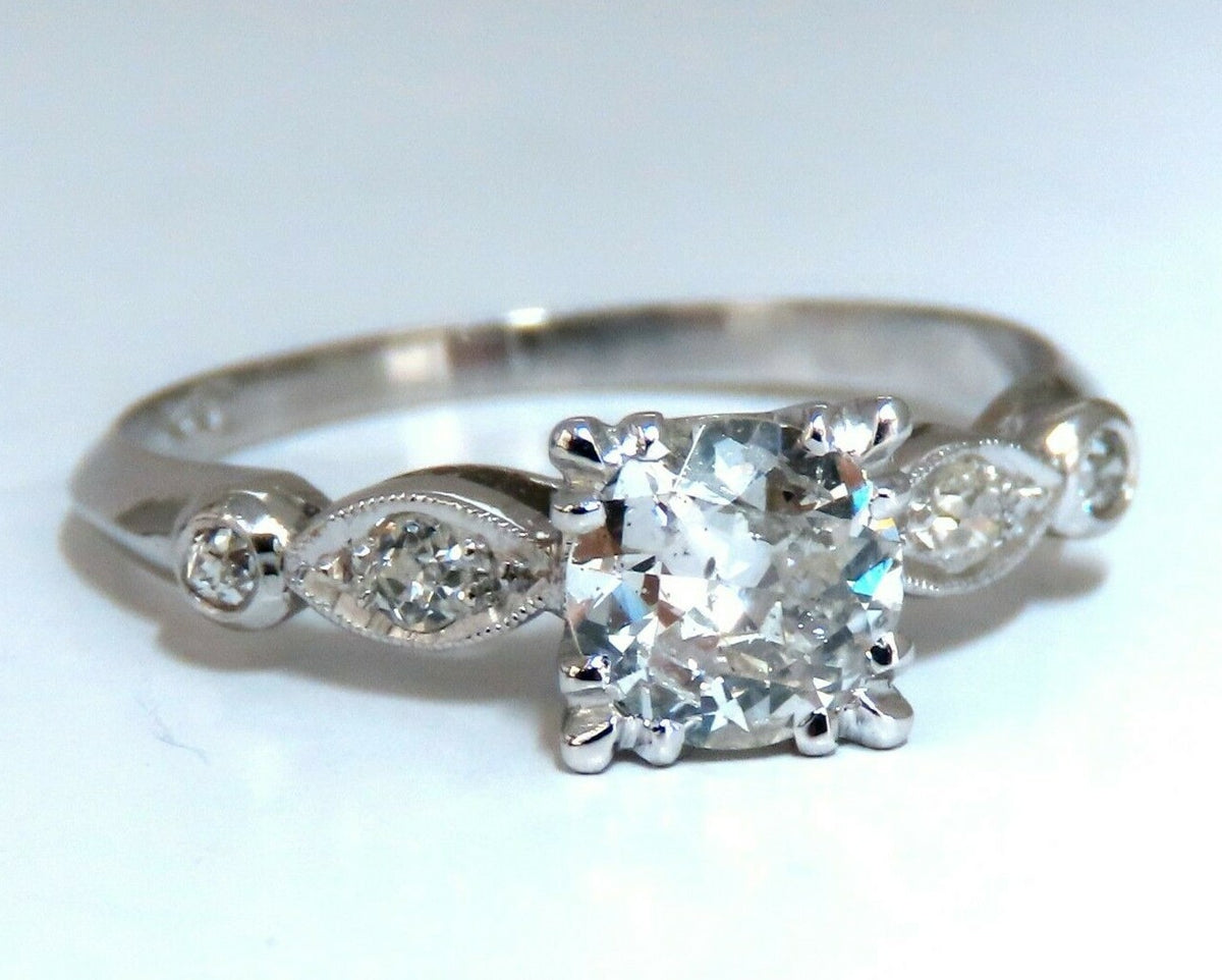.76ct Natural Round Diamond Vintage Platinum Ring *v