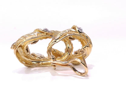 .50ct. natural round diamond loop link earrings 18kt clip *v