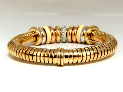 1.00ct Diamonds Ladies Accordion Bangle Bracelet 18 karat Rolling Rings Float *v
