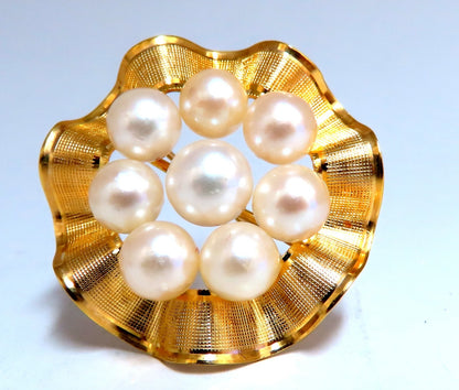 Cluster South Sea Pearls Pin 14kt Gold *v