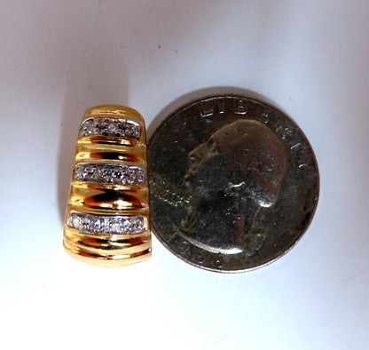 .36ct Natural Diamonds Stripped Staggered Row Bead Set Earrings 18kt Gold *v