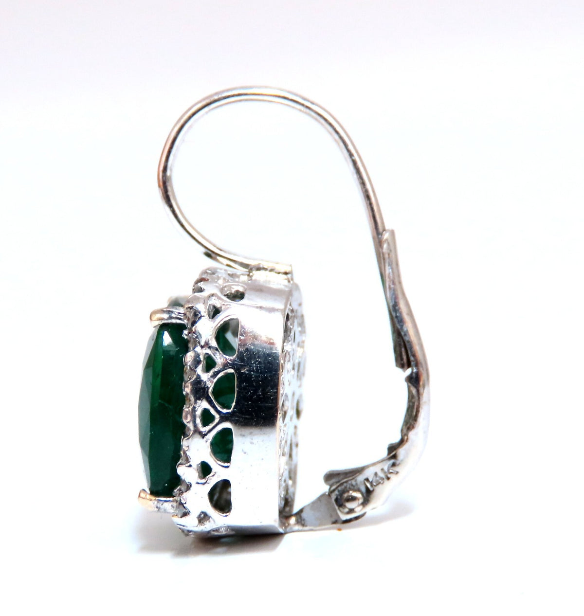 GIA Certified 17.05ct Natural Emeralds Diamond Earrings 18kt Cluster Halo *v