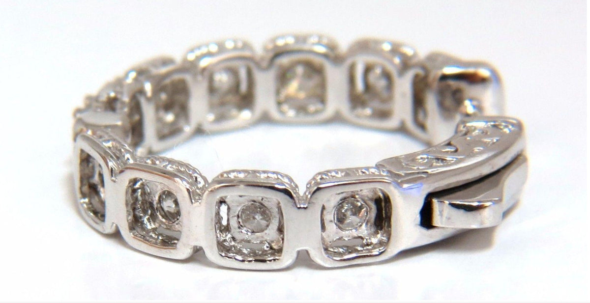 1.60ct natural round brilliant in/out diamond hoop earrings 14kt rope twist *v