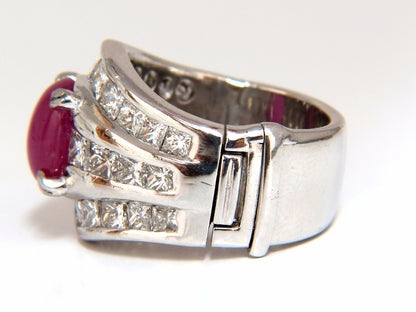 GIA 6.32ct Natural No Heat Star Ruby Diamond Ring Platinum Knuckle Buckle *v