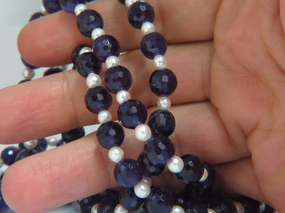 600ct natural amethyst bead necklaces (2) *v