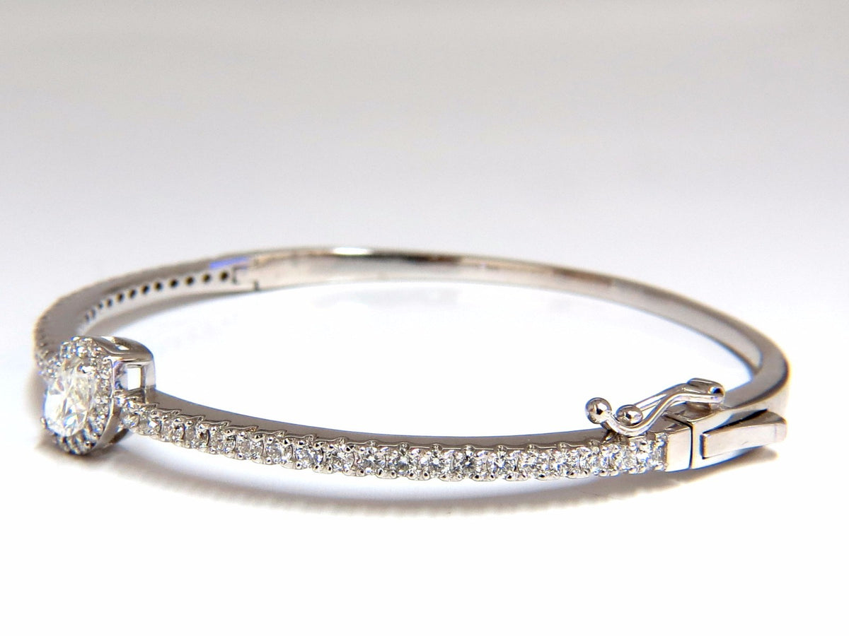 GIA Certified 1.84ct marquise diamond cluster halo bangle bracelet 14kt *v
