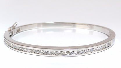 1.30ct natural round diamonds bangle bracelet g/vs  channel 14kt *v