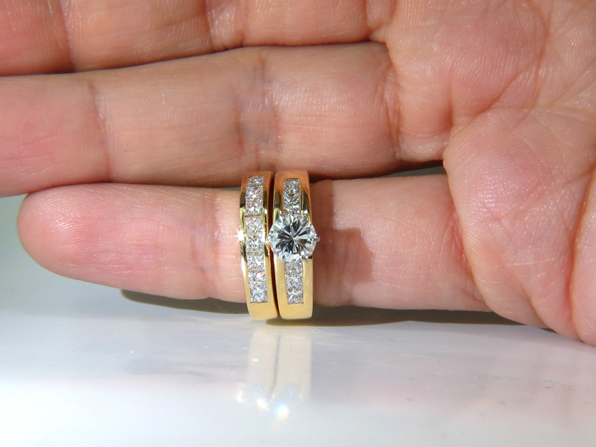 2.50CT NATURAL DIAMONDS ENGAGEMENT RING MATCHING BAND 14KT *v