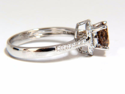 1.78ct natural fancy vivid orange brown diamond ring 18kt *v