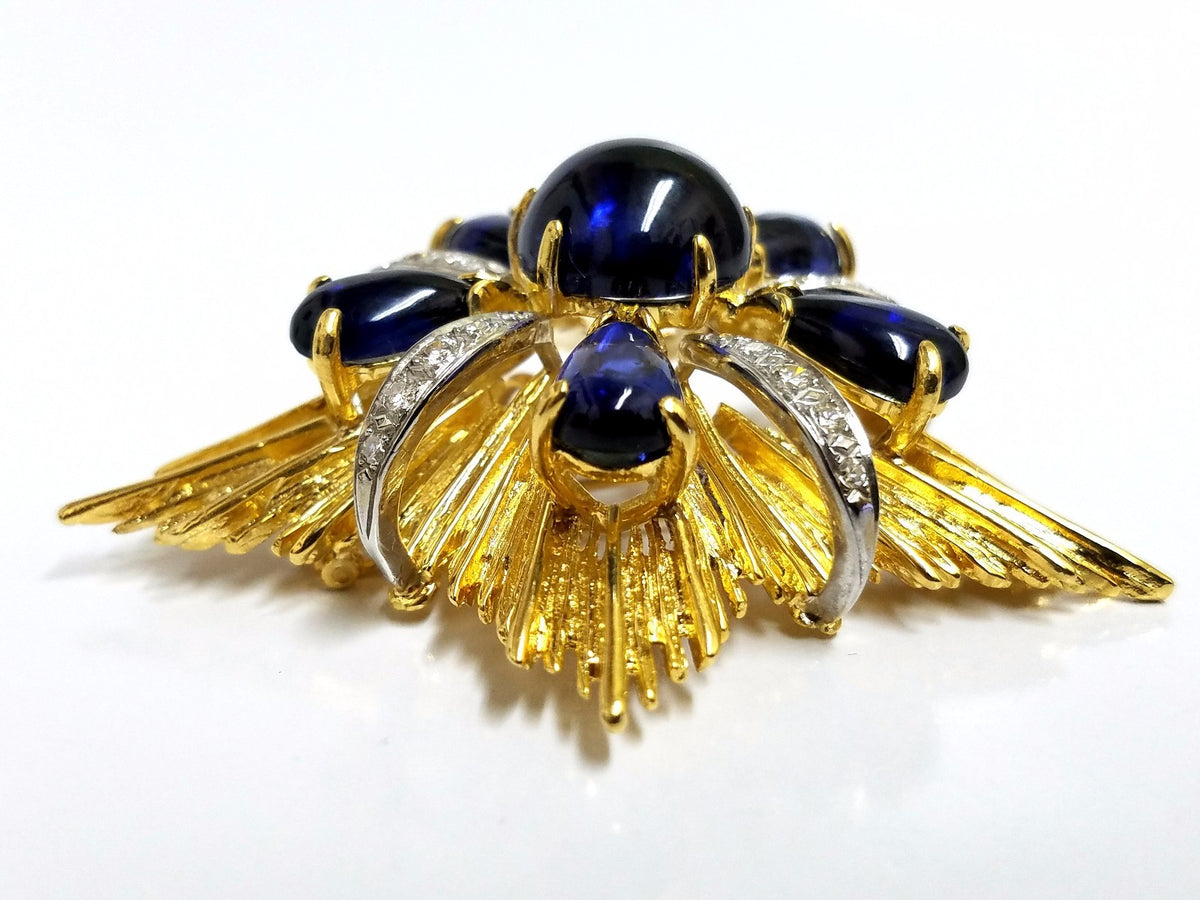 18kt 40ct Royal Medallion Brooch Pin Pendant Pearl Enhancer Ascot Knot *v