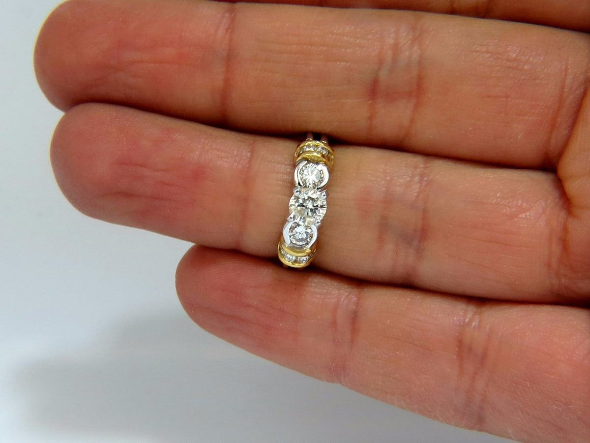 .75CT CLASSIC TRADITIONAL DIAMOND RING 14KT GOLDEN SHOULDERS *v
