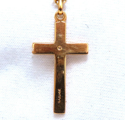 14kt gold cross diamond pendant 14kt 14 inch *v