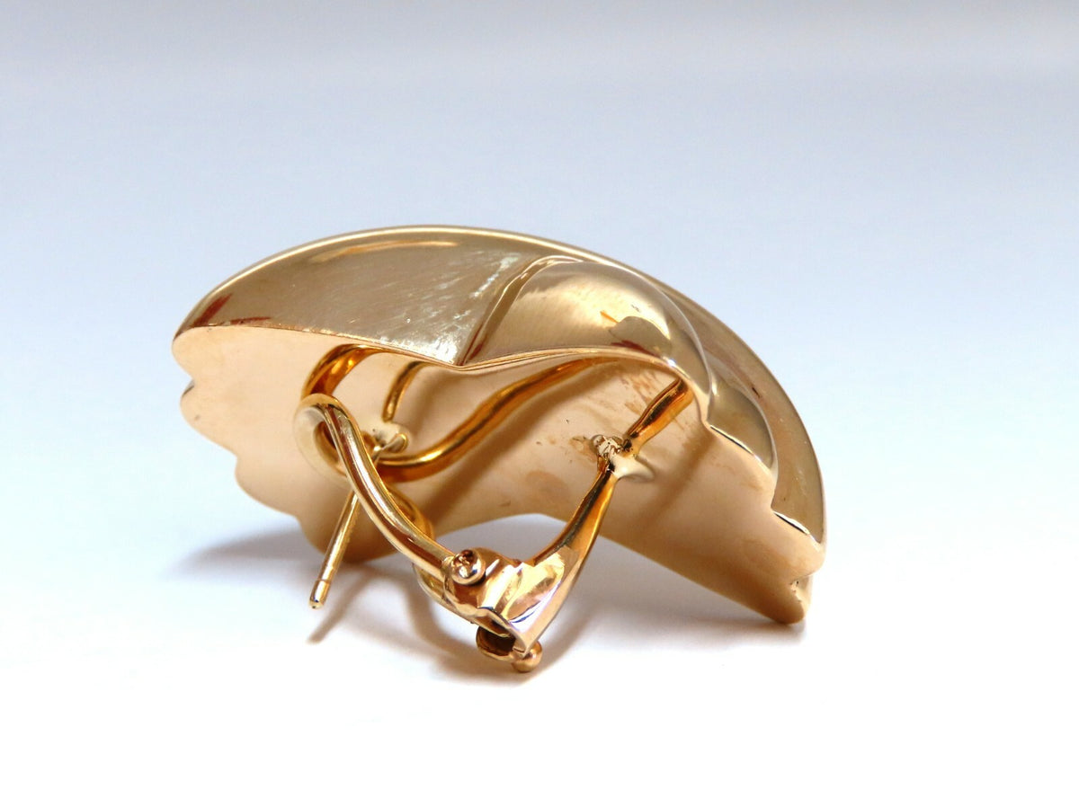 14kt Gold Raised X Clip Earrings Elongated *v