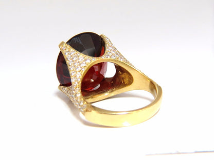 26.31ct GIA NATURAL RED SPESSARTITE GARNET DIAMONDS RAISED RING 18KT *v
